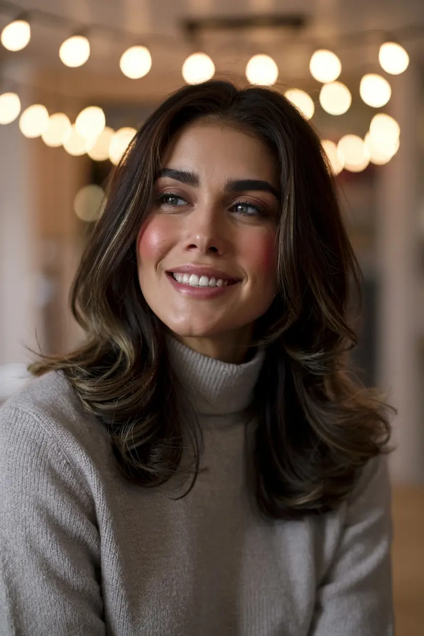 haircuts for round faces chubby Subtle Volume with a Glow