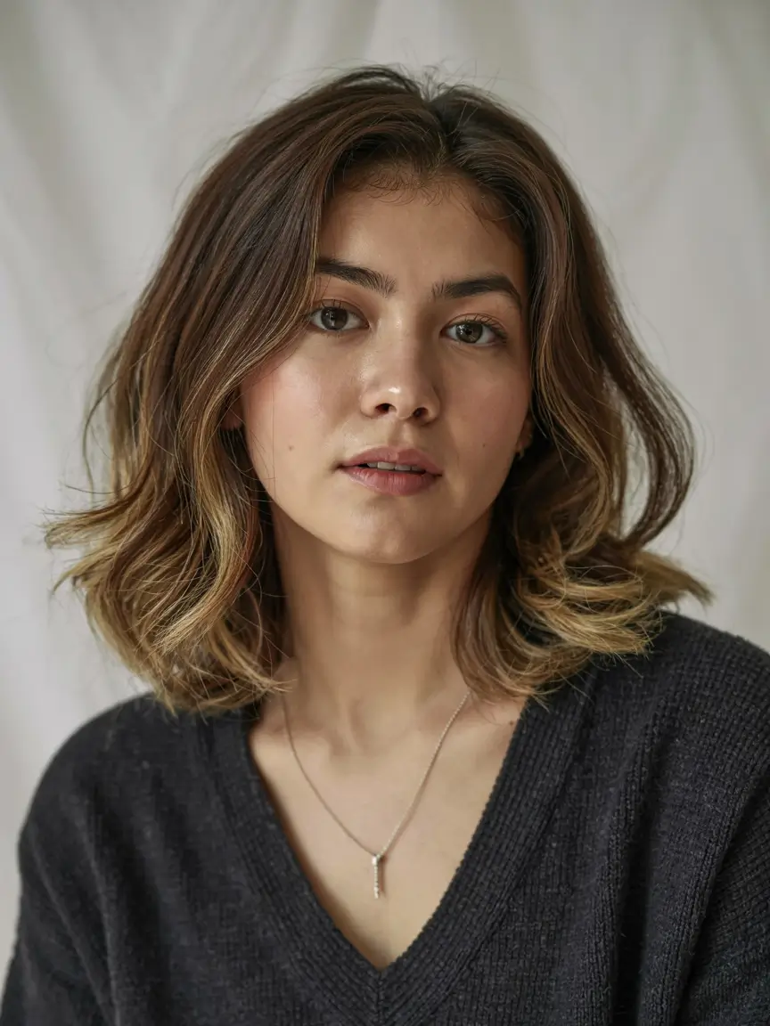 Winter Haircuts for Round Faces 2025-2026 Style Guide Soft Layered Bob with Natural Volume