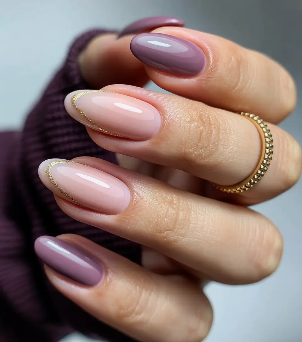 almond nails designs winter french tip Muted Mauve Perfection