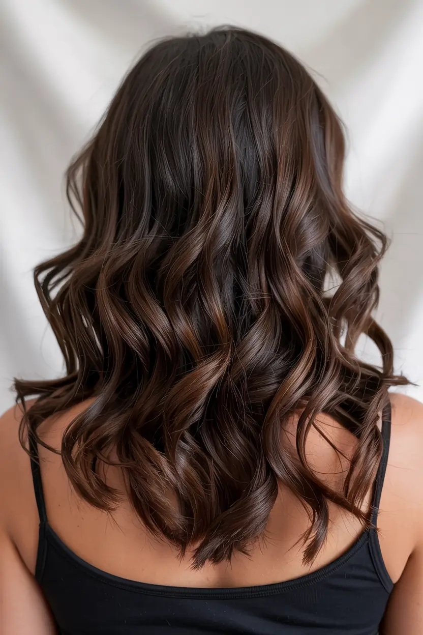 brown hair colors 2026 Glossy Mocha Bounce
