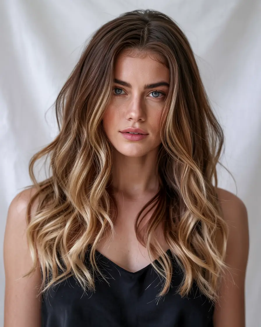 auburn hair color 2026 Soft Caramel Auburn Waves