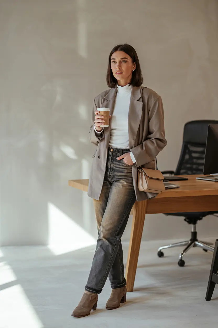 business casual outfits for women Smart Layers with a Casual Twist