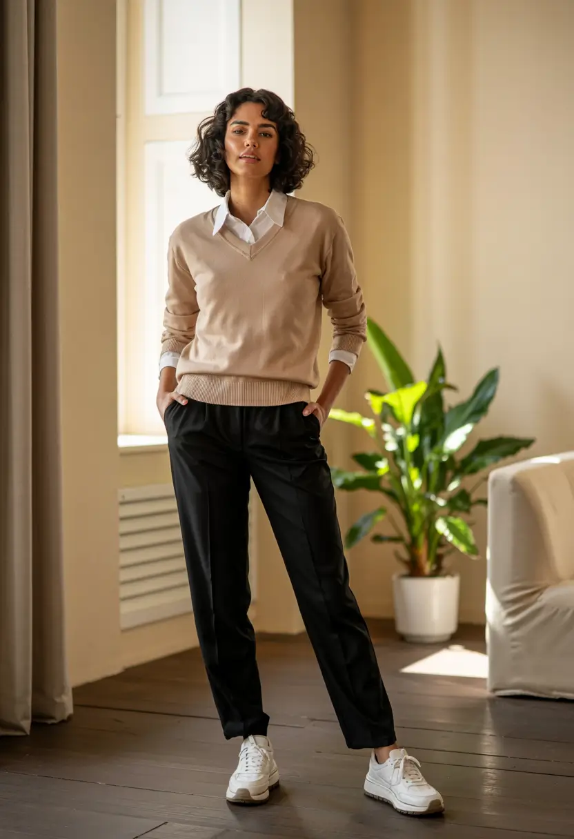 business casual outfits for work Soft Layers and Smart Neutrals