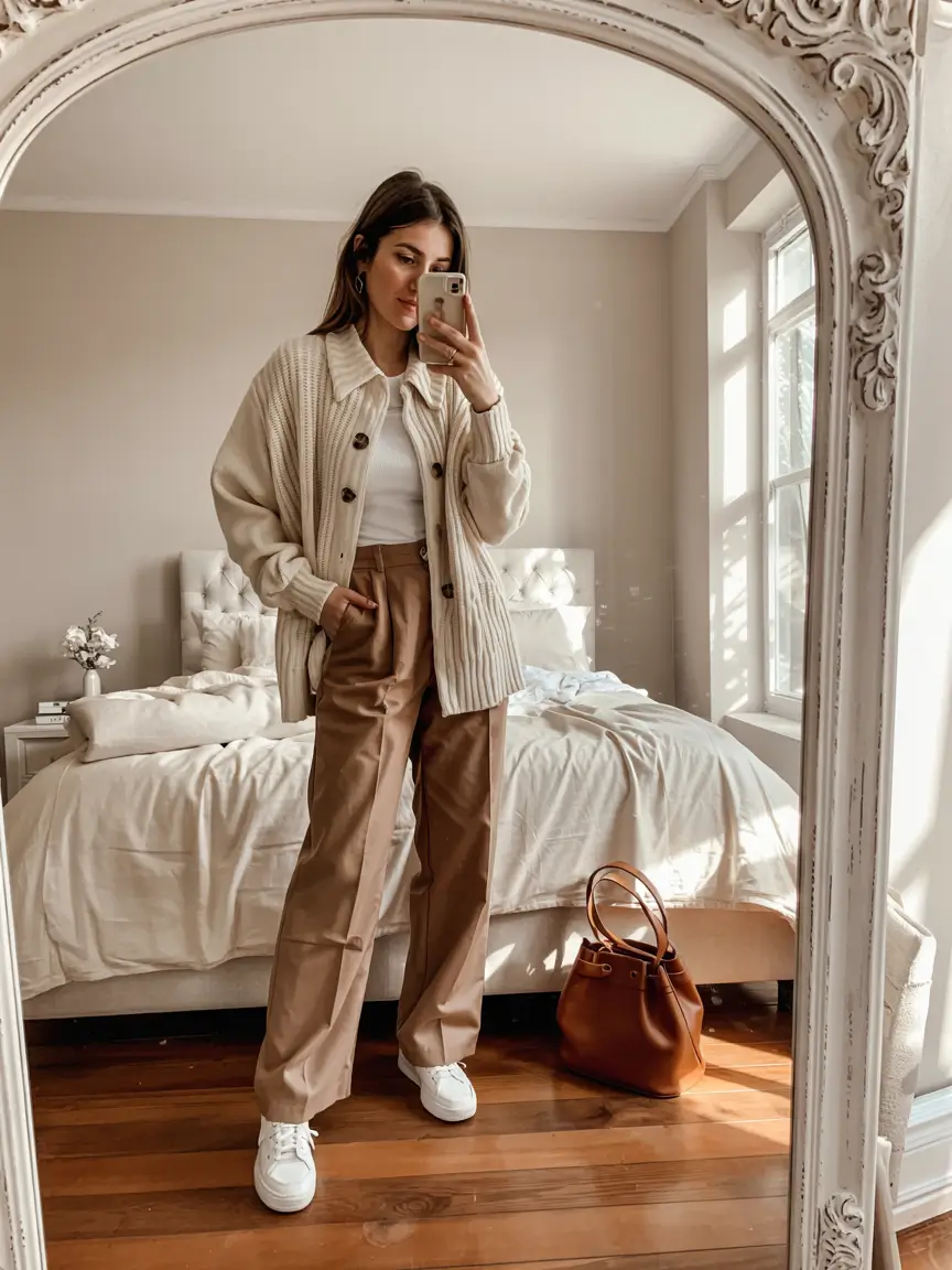 business casual outfits for women Warm Neutrals and Effortless Confidence