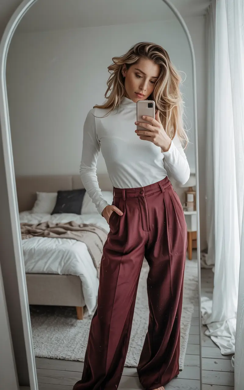 business casual outfits for women Polished Simplicity in Color Contrast