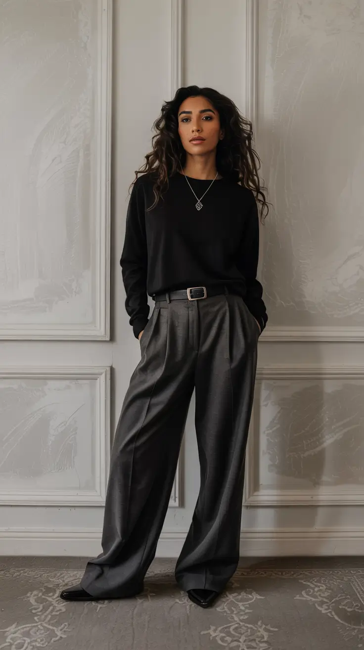 business casual outfits for women Monochrome Power Move