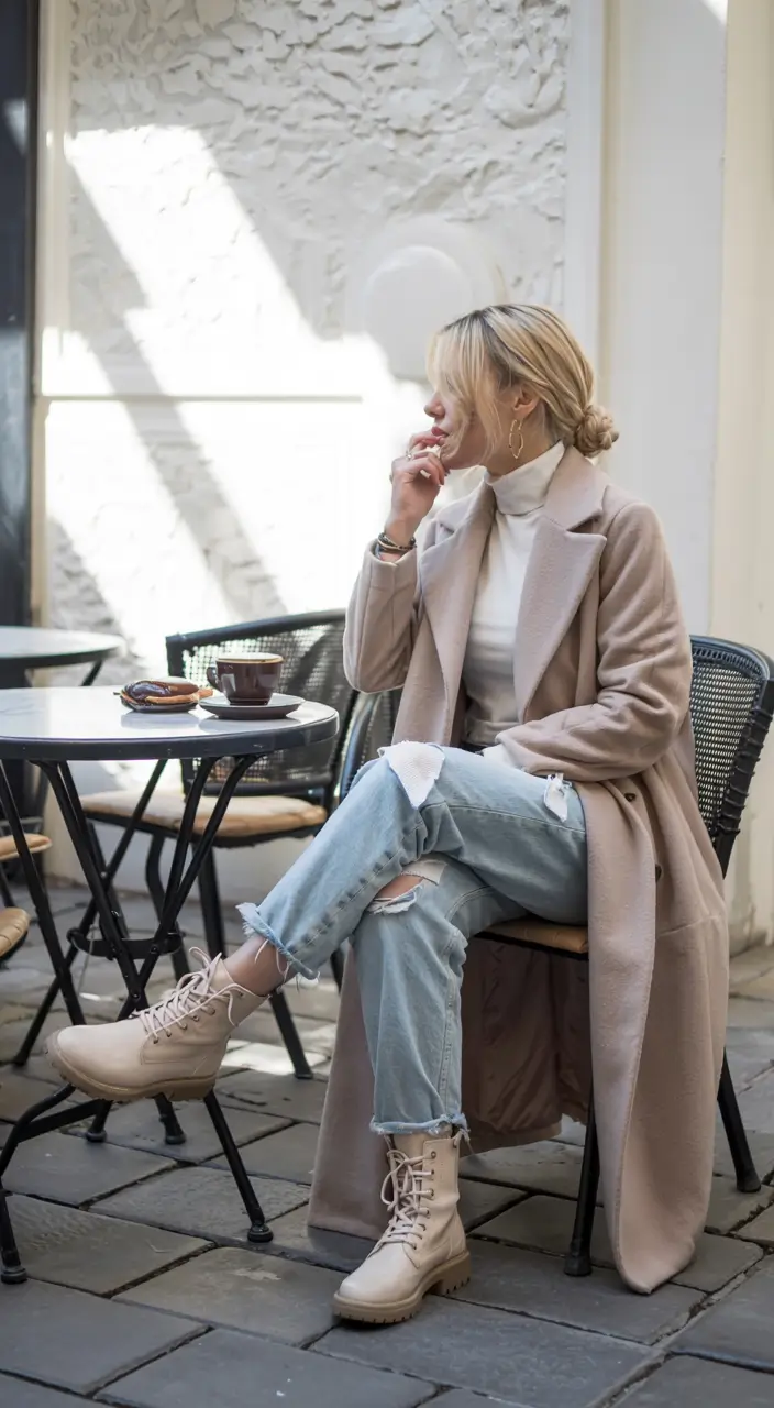 casual outfits winter Cream Layers and City Calm