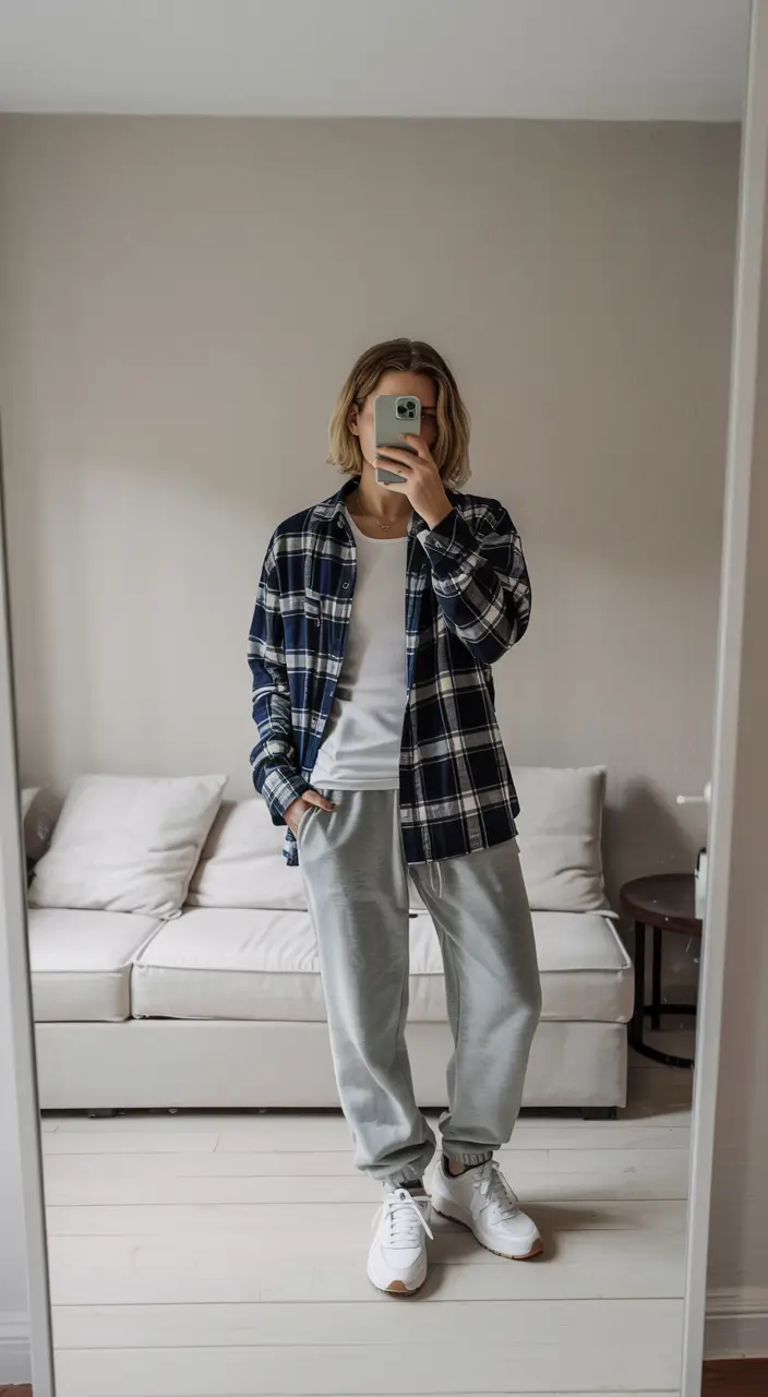 casual outfits for women Relaxed Flannel Comfort