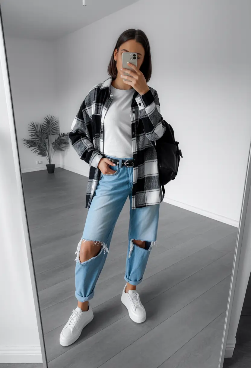 jeans outfits for school Grunge Revival