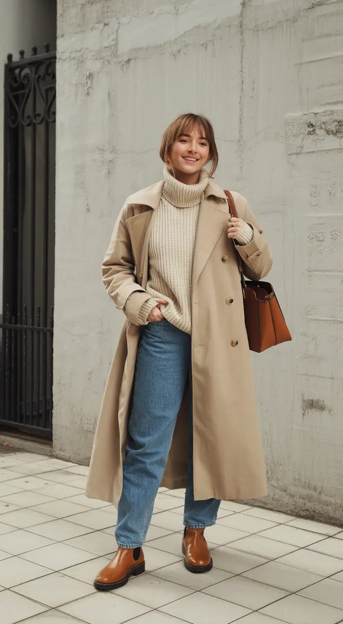 jeans outfits fall Trench Season