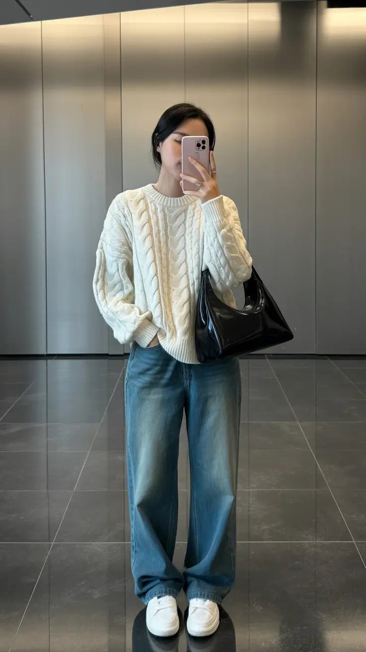 jeans outfits 2026 Soft Academia Simplicity