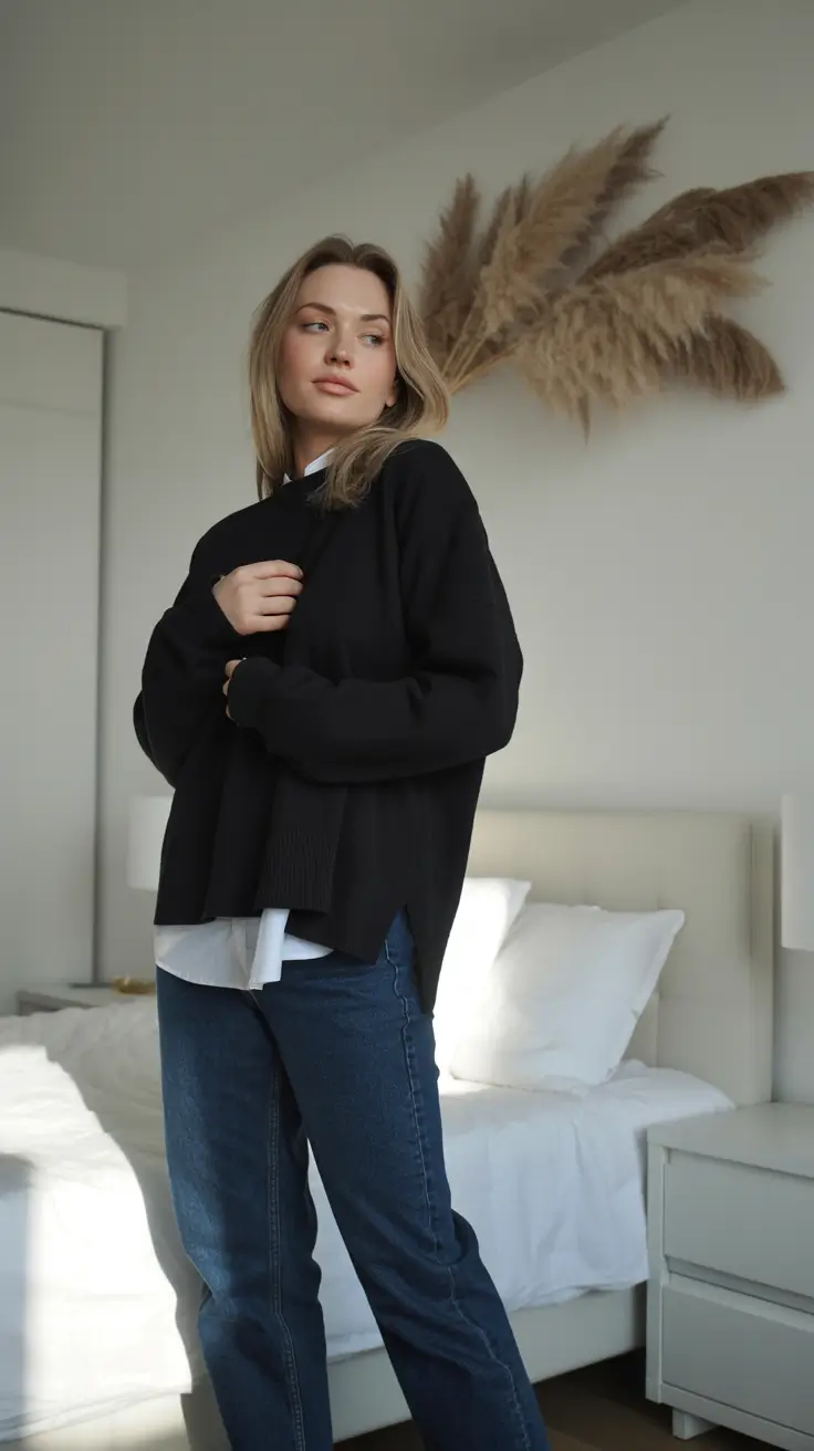 jeans outfits casual Layered Ease