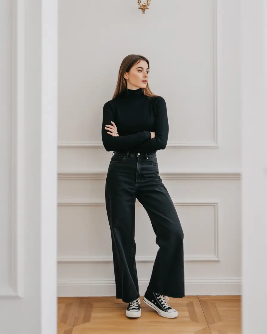 jeans outfits 2026 Monochrome Minimalism
