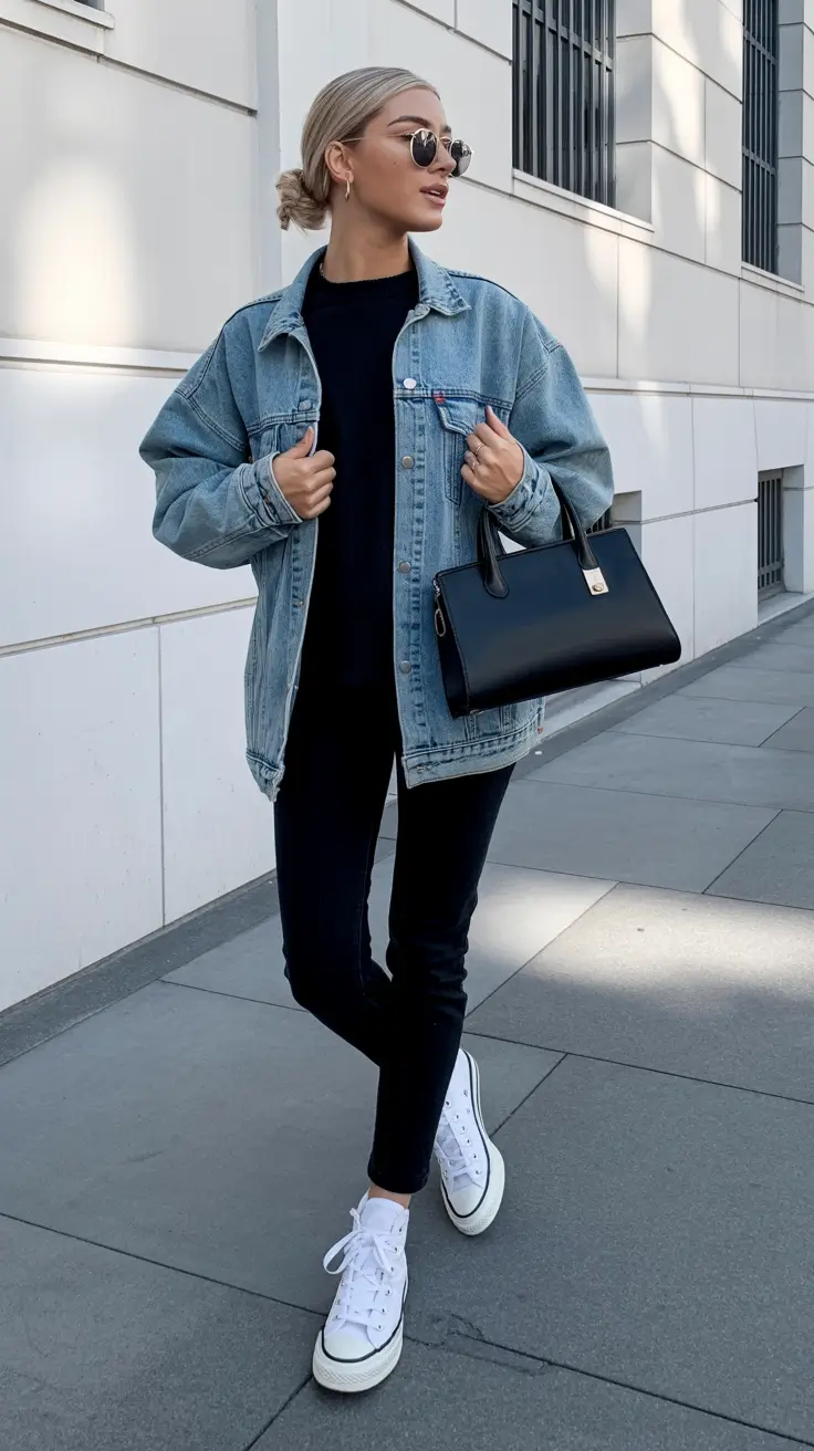 jeans outfits 2026 Double Denim Done Right