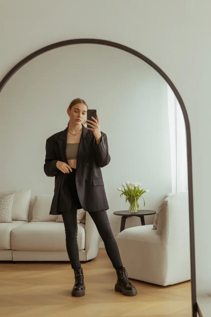 legging outfits for work Urban Edge with a Blazer