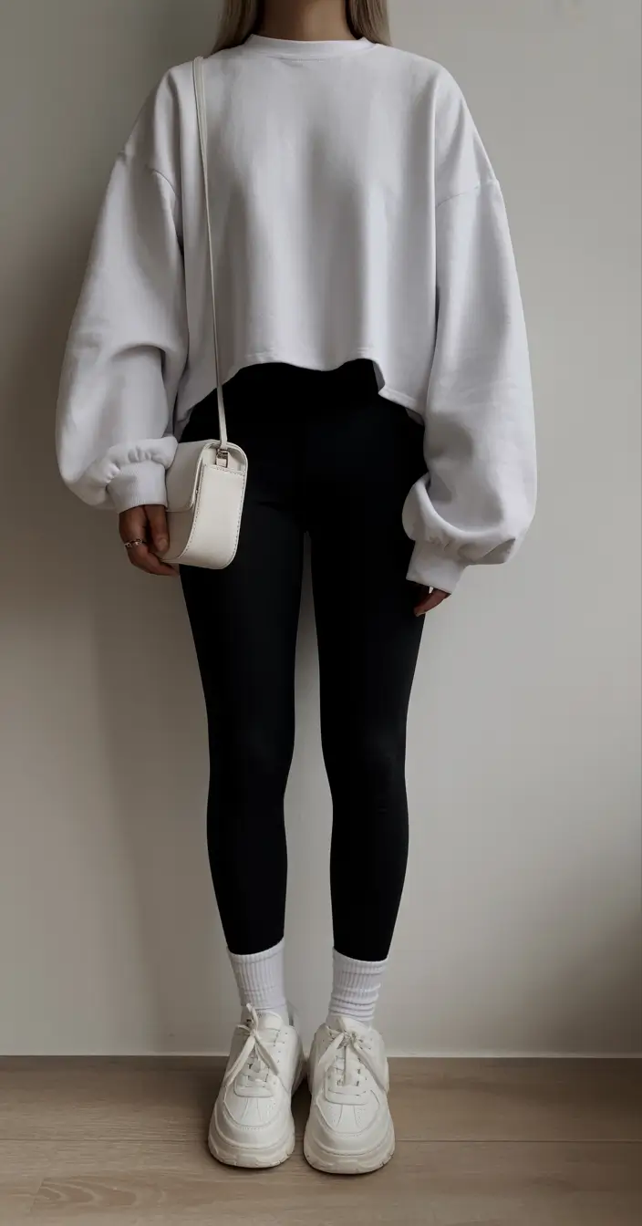 legging outfits for school Monochrome Athleisure Done Right