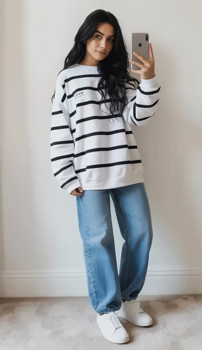 outfits ideas casual Stripes, Simplicity, and a Hint of Nostalgia