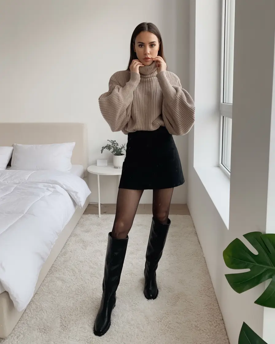 outfits ideas fall Modern Chic in Contrast