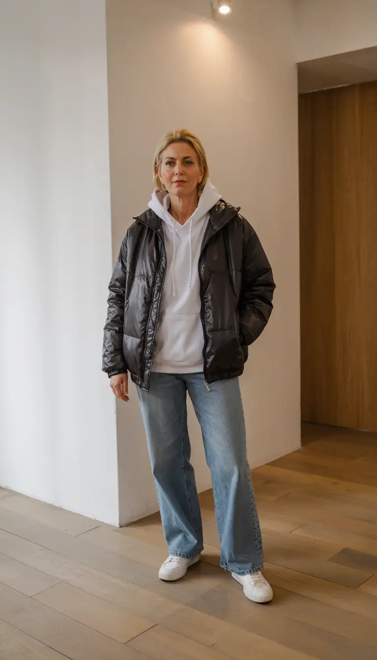 outfits for women over 40 2026 Laid-Back Weekend Warmth With Lightweight Layers
