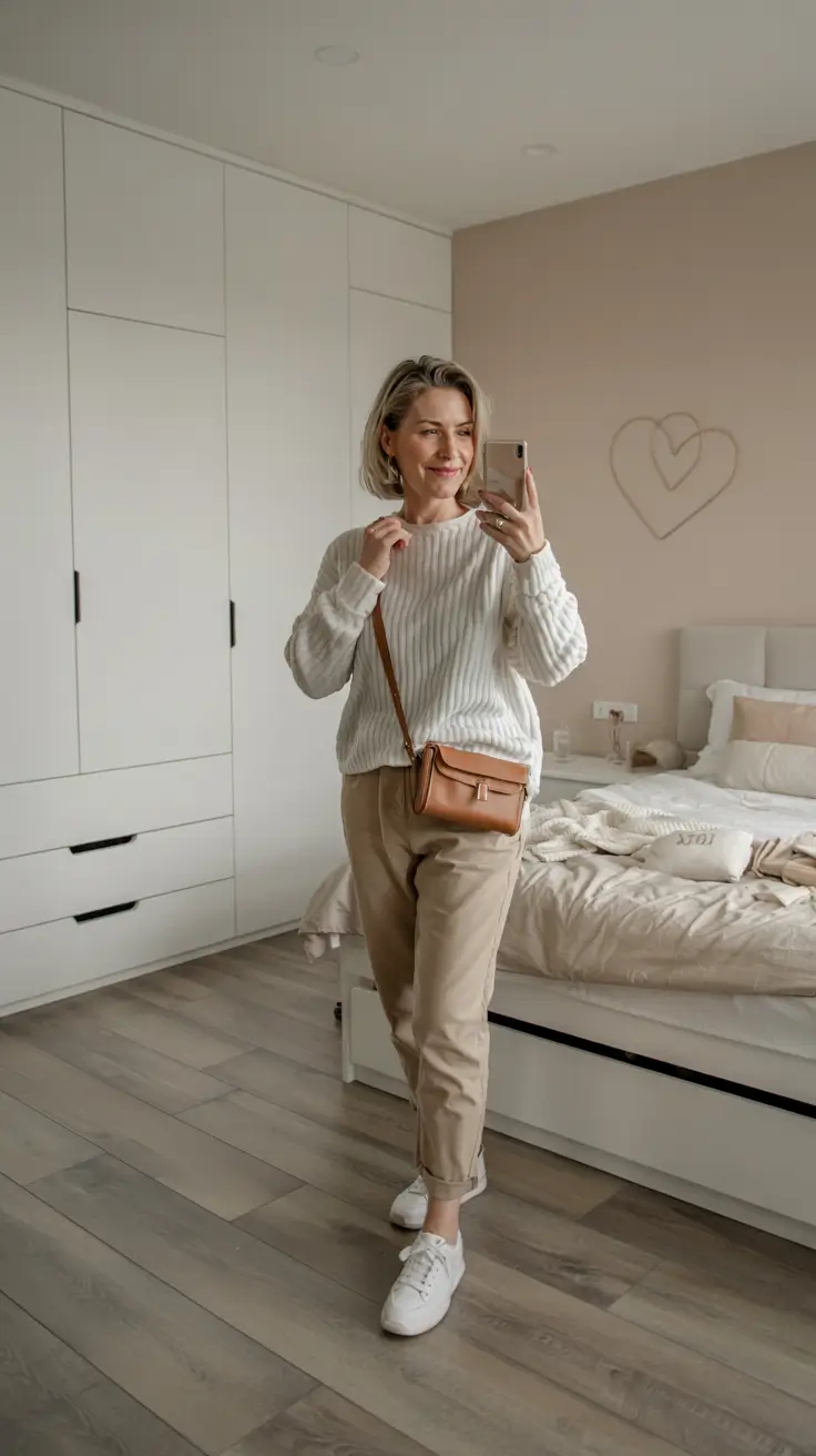 Best outfits for women over 40 in 2026 Warm Neutrals for a Relaxed Elevated Day Look