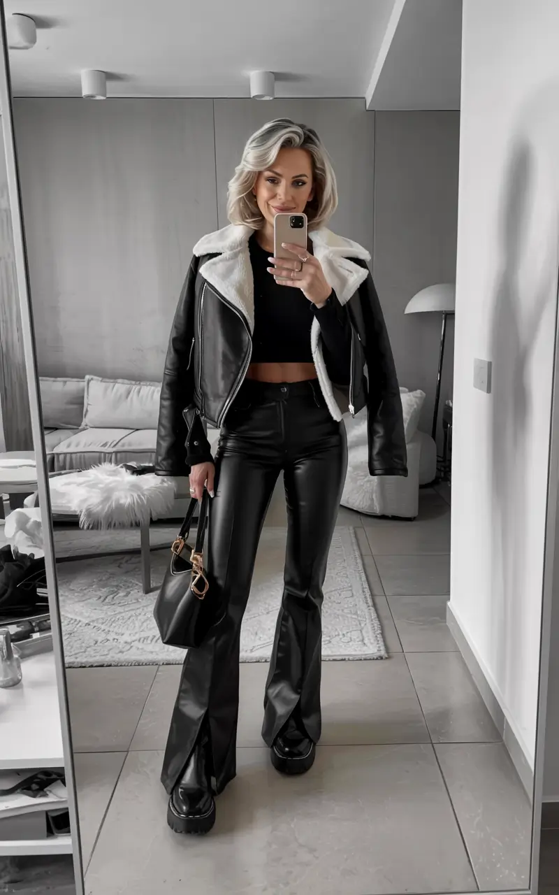 Best outfits for women over 40 in 2026 Modern Rock-Chic With Leather Power