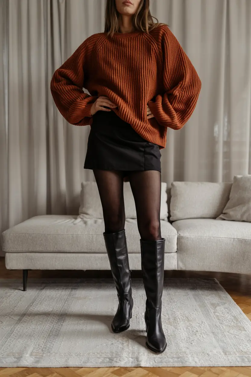 skirt outfits winter Bold Textures, Warm Tones