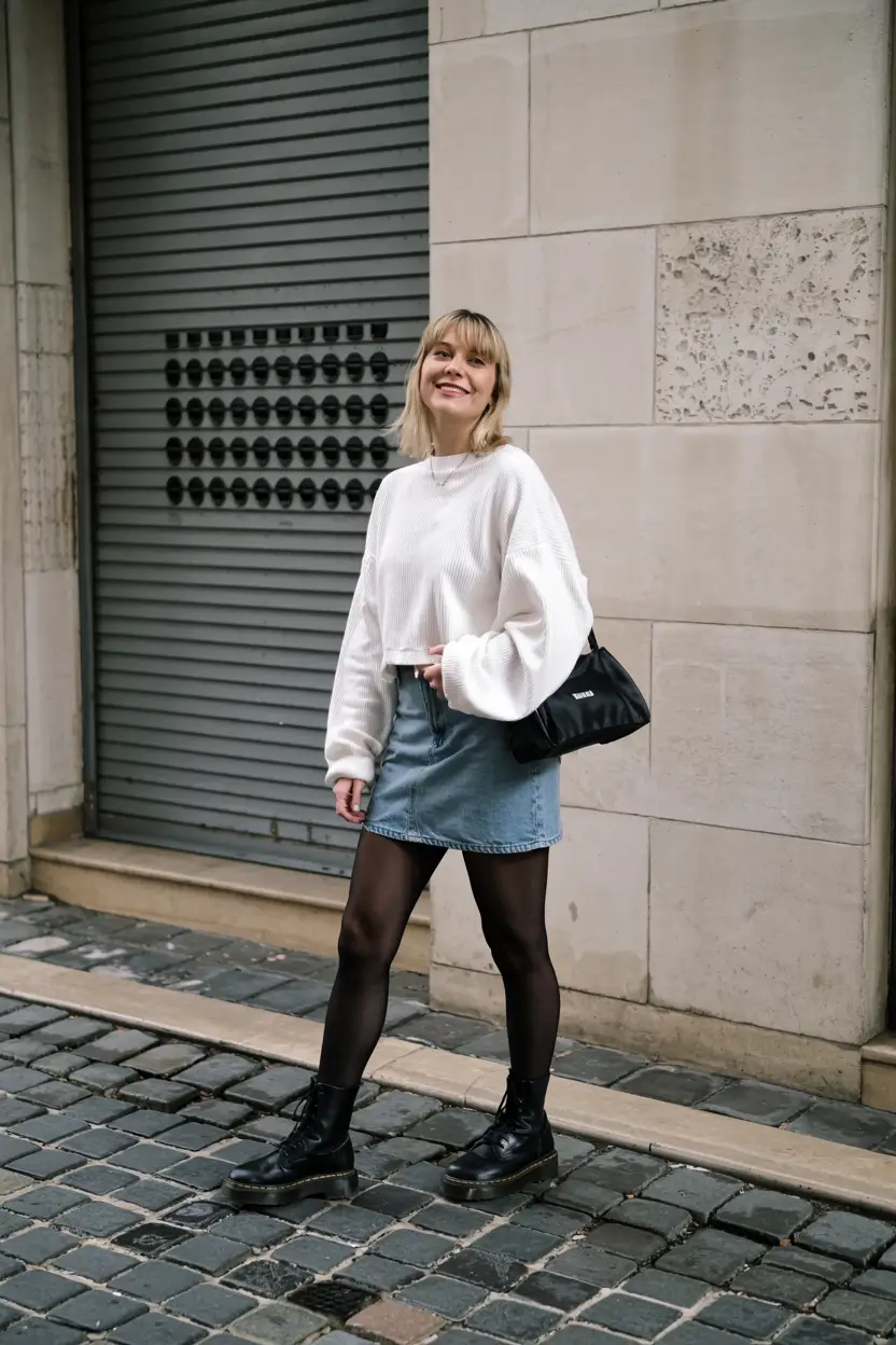 skirt outfits 2026 Denim and Cream: The Effortless City Classic