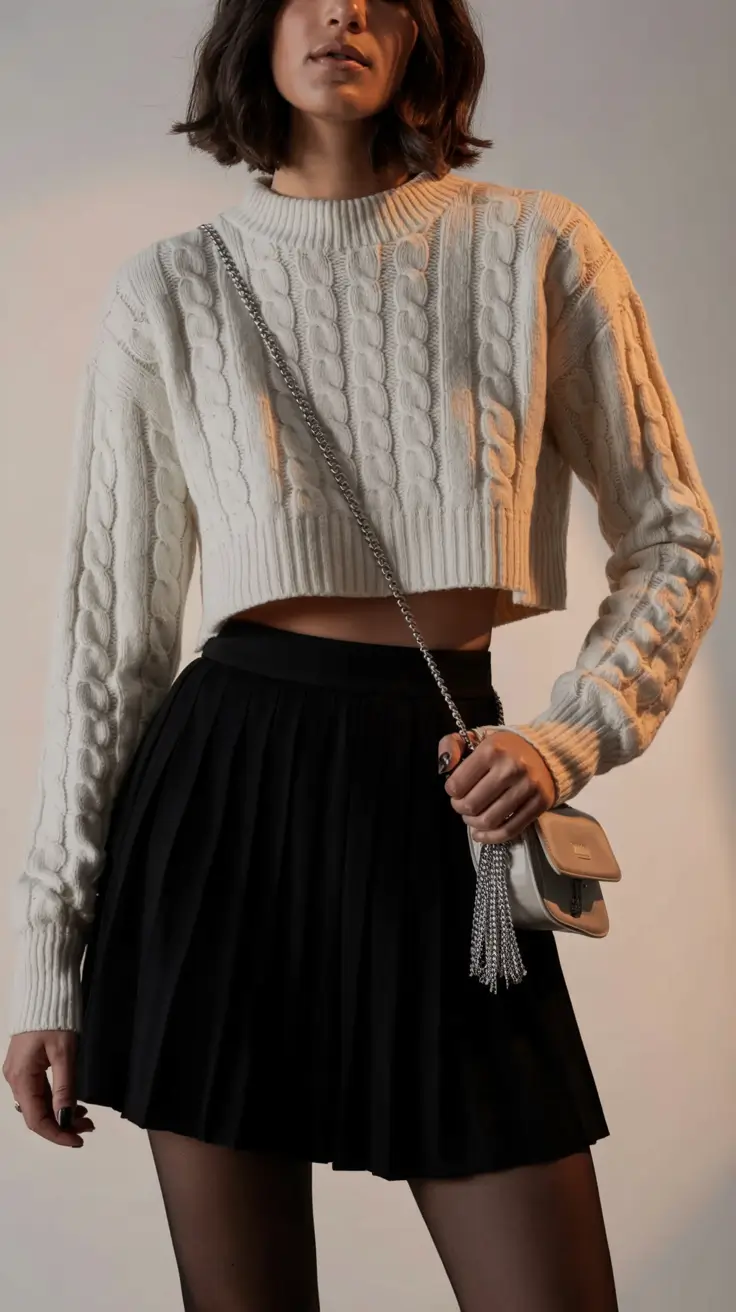 skirt outfits casual Preppy Edge: The Power of a Pleated Skirt