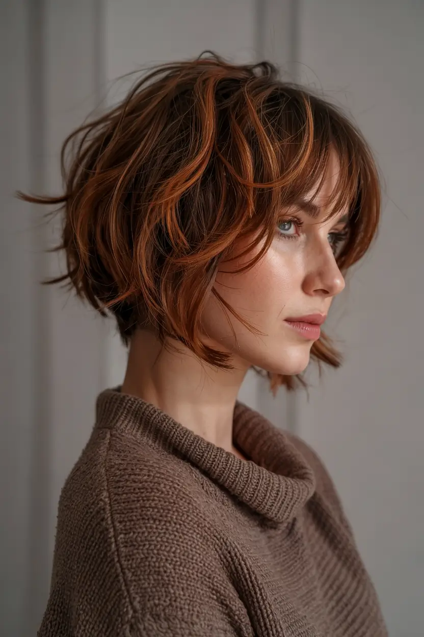 bob haircuts 2026 Textured Autumn Bob