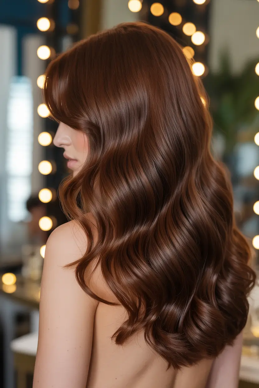 brunette hair color 2026 Rich Cinnamon Swirl Brunette