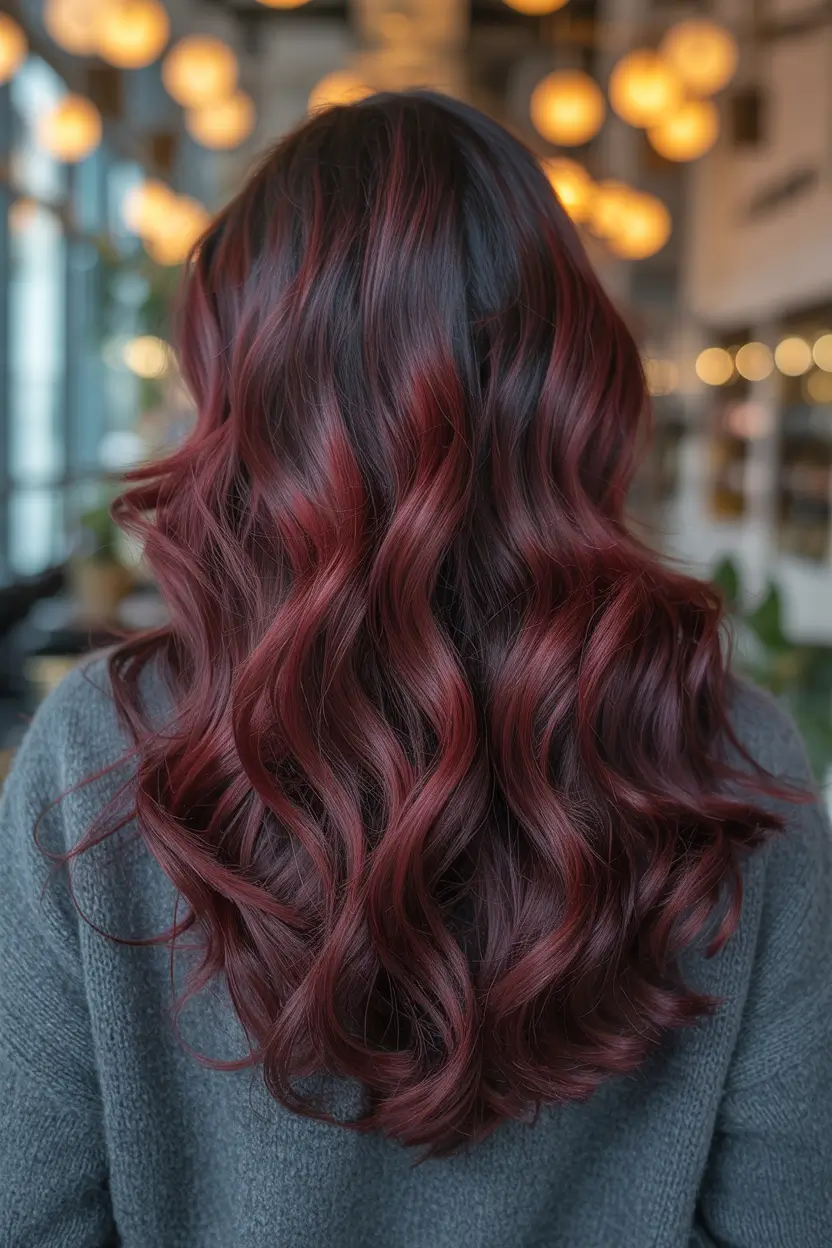 brunette hair color 2026 Crimson Glow Brunette