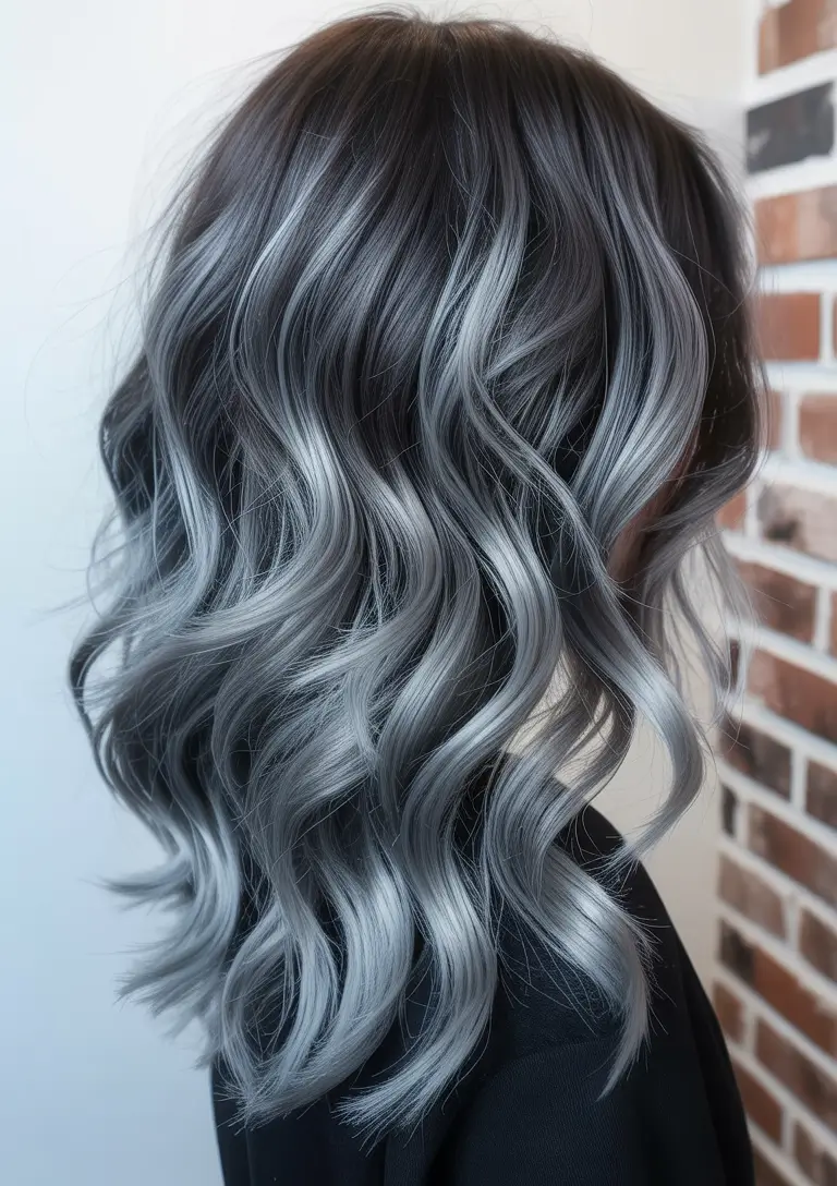 brunette hair color 2026 Silver Smoke Brunette