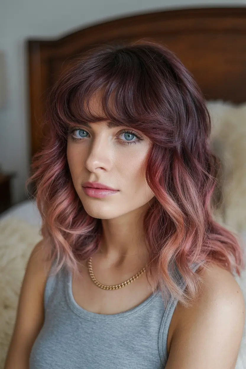 calico hair color 2026 Soft Ember Ribbon Waves