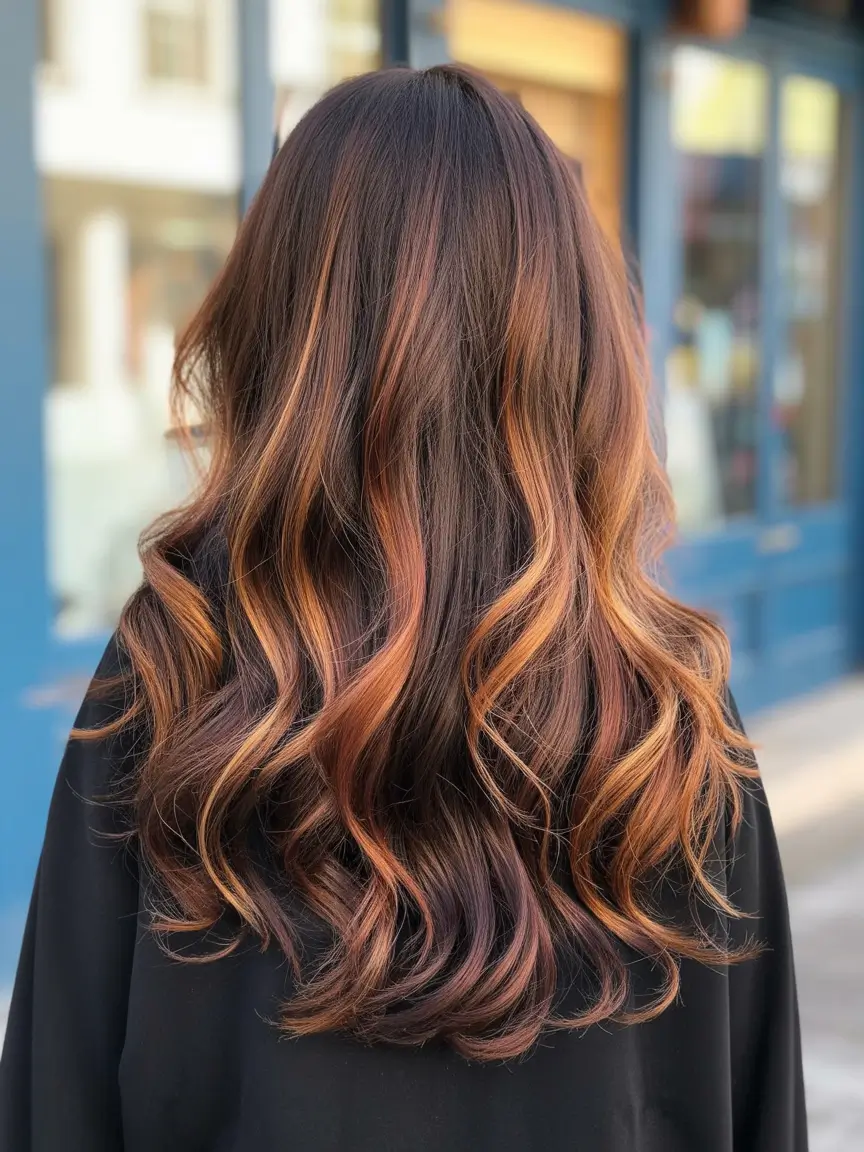 calico hair color 2026 Autumn Ember Ribbon Flow