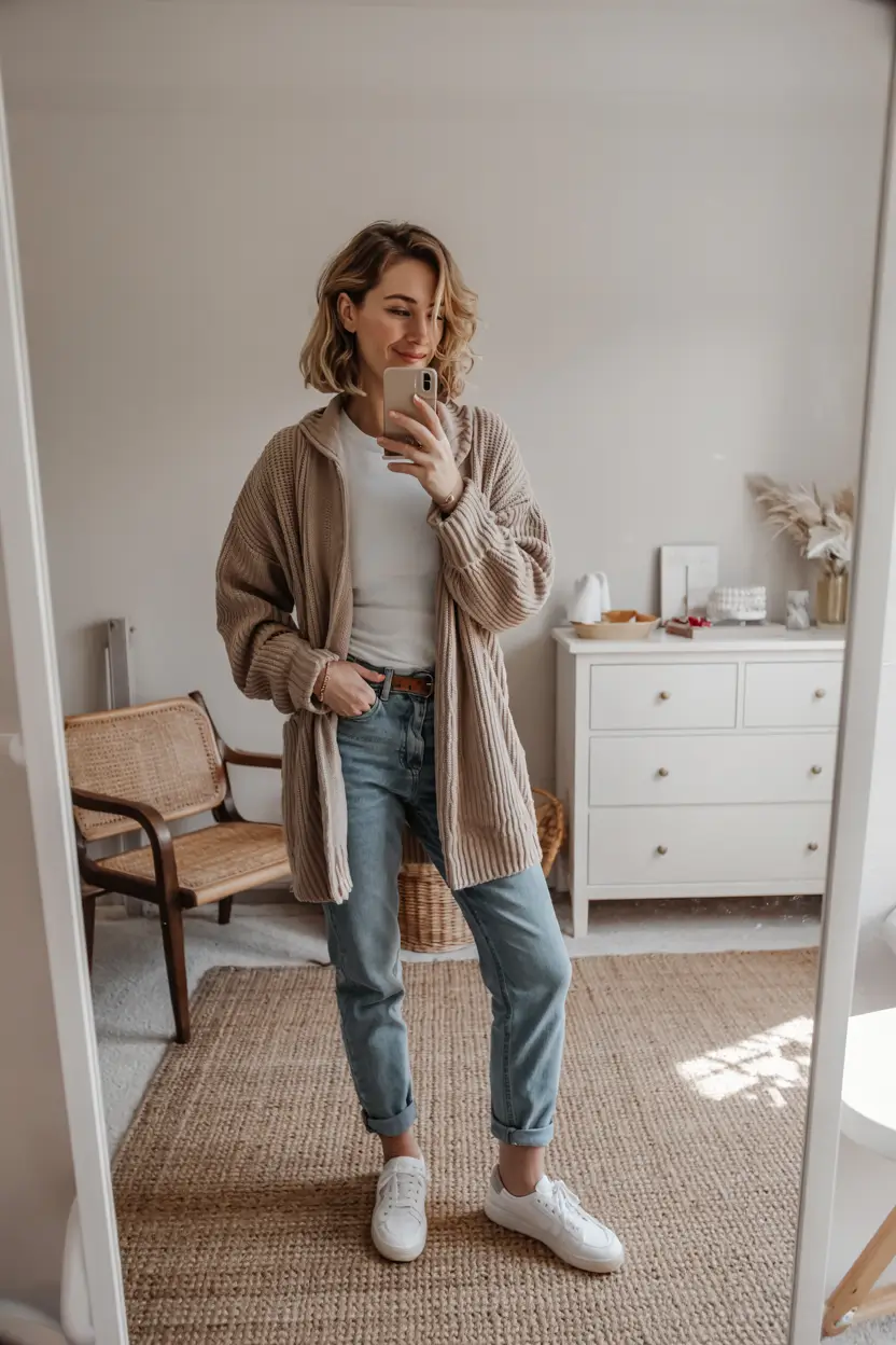 capsule wardrobe outfits 2026 Warm Neutrals for Soft Autumn Days