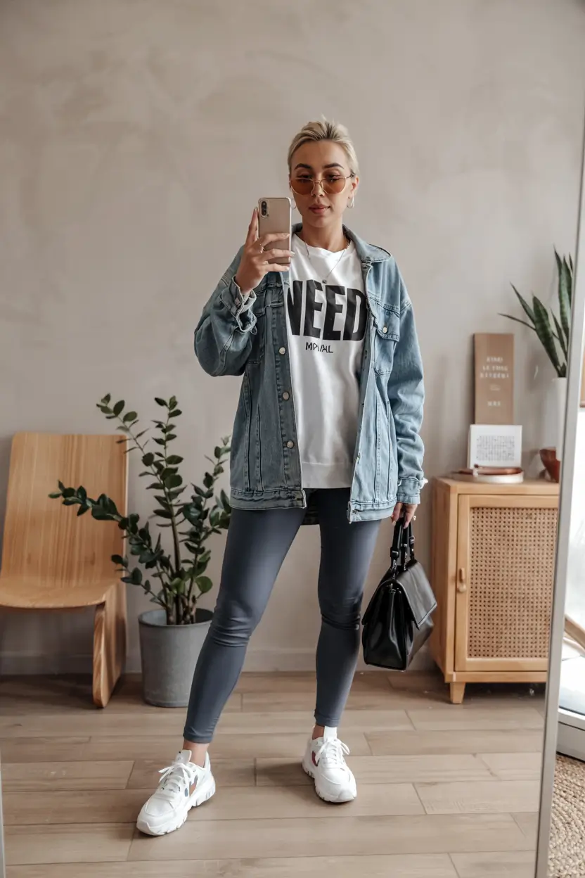 capsule wardrobe outfits 2026 Sporty Minimalism With Denim Structure