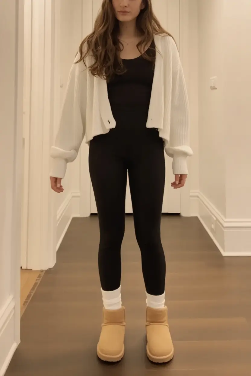 ugg outfits 2026 Minimalist Monochrome Warmth