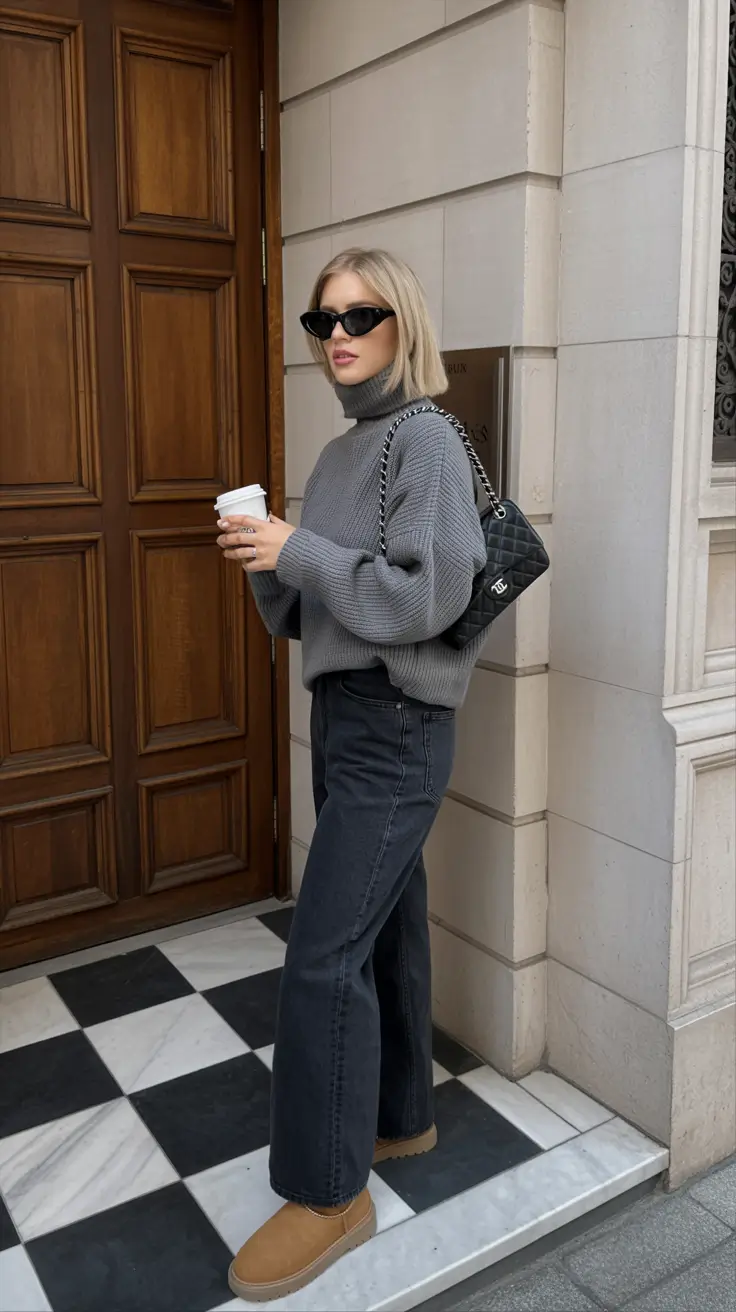 ugg outfits 2026 Downtown Gray Glam