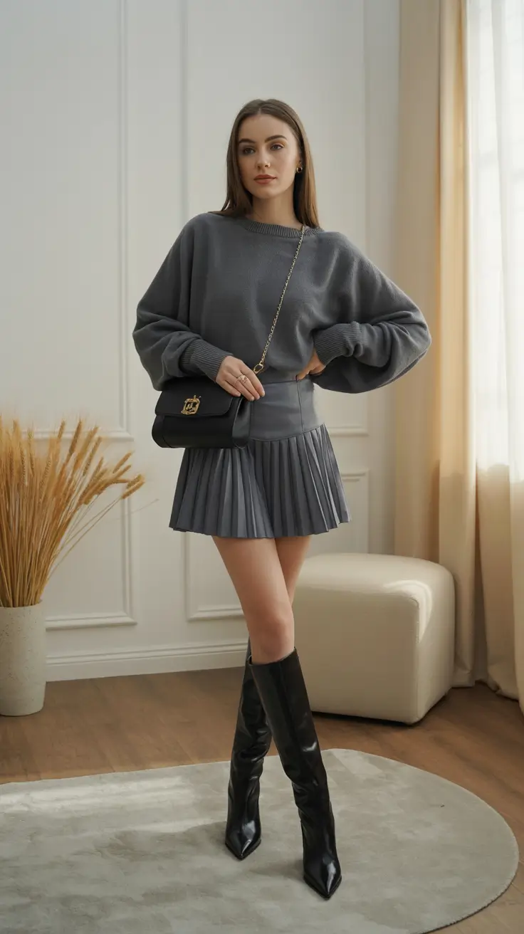 brunch outfits Monochrome Pleats and Quiet Confidence