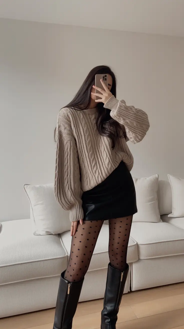 brunch outfits Cable Knit Charm