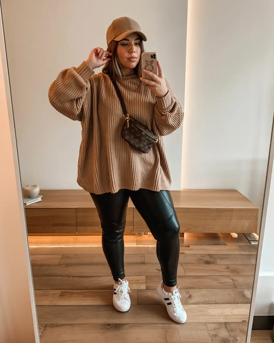 plus size outfits winter Cozy Neutrals in Motion