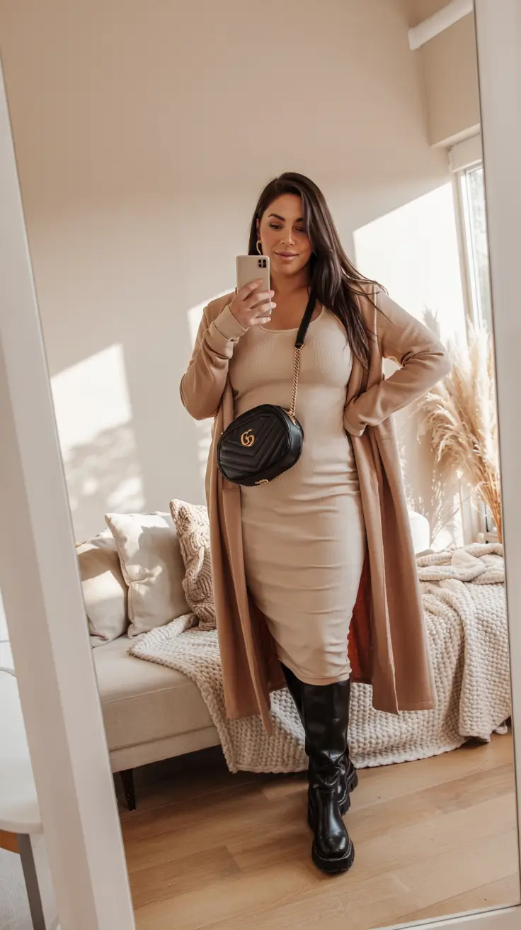 plus size outfits fall Cozy Neutrals for Cool Days