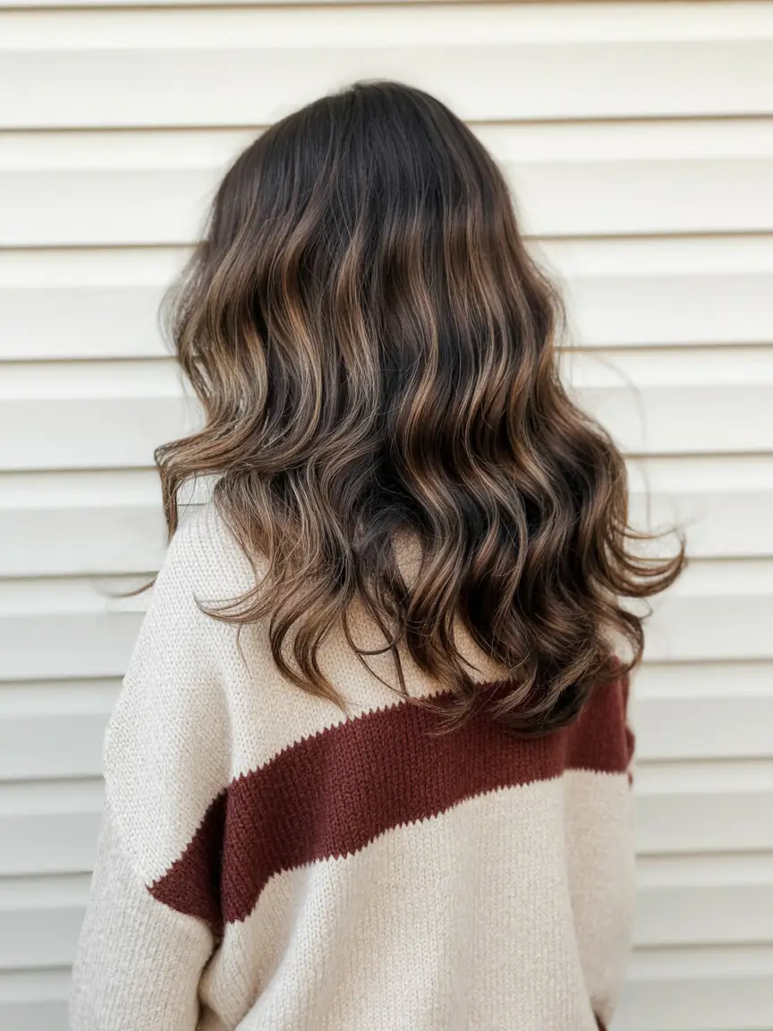 chocolate brown hair color 2026 Cool Ash Balayage Flow