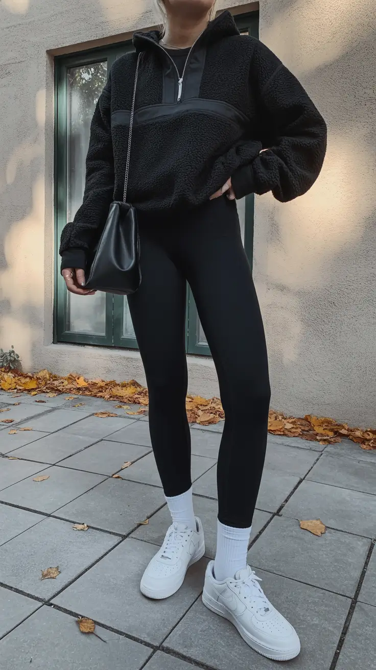 workout outfits women Cozy Core Textured Black Layers