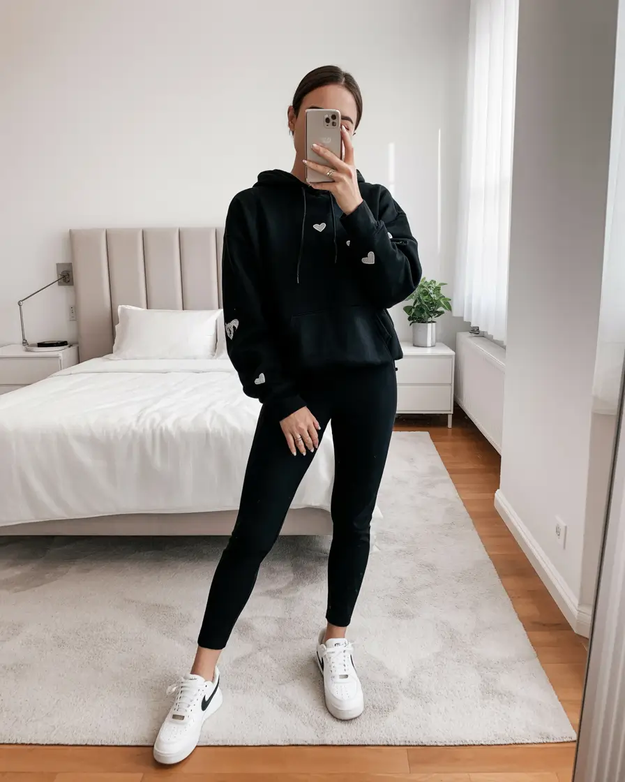 workout outfits women Heart on Sleeve Monochrome with a Twist