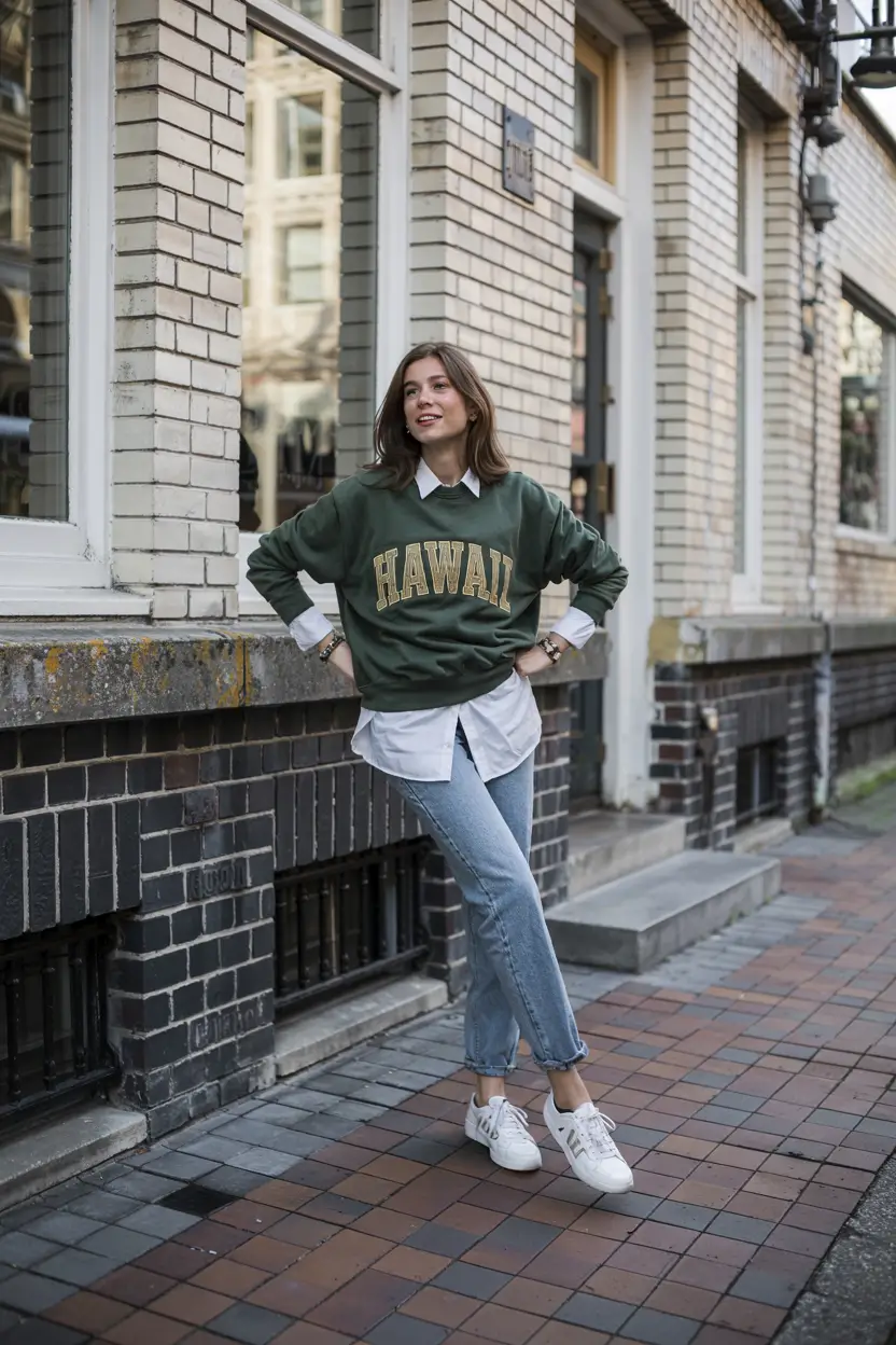 comfy outfits for women College Cool in the City