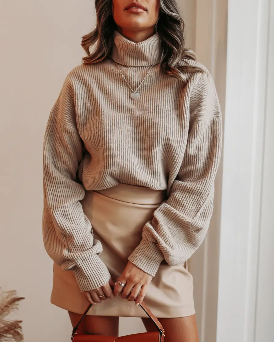 cute outfits winter Cozy Cream and Barely-There Elegance