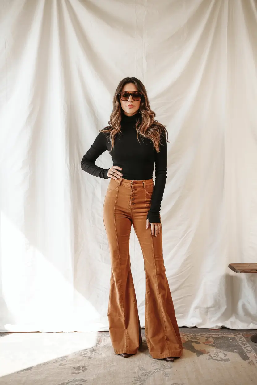 cute outfits winter Retro Flare and 70s Confidence