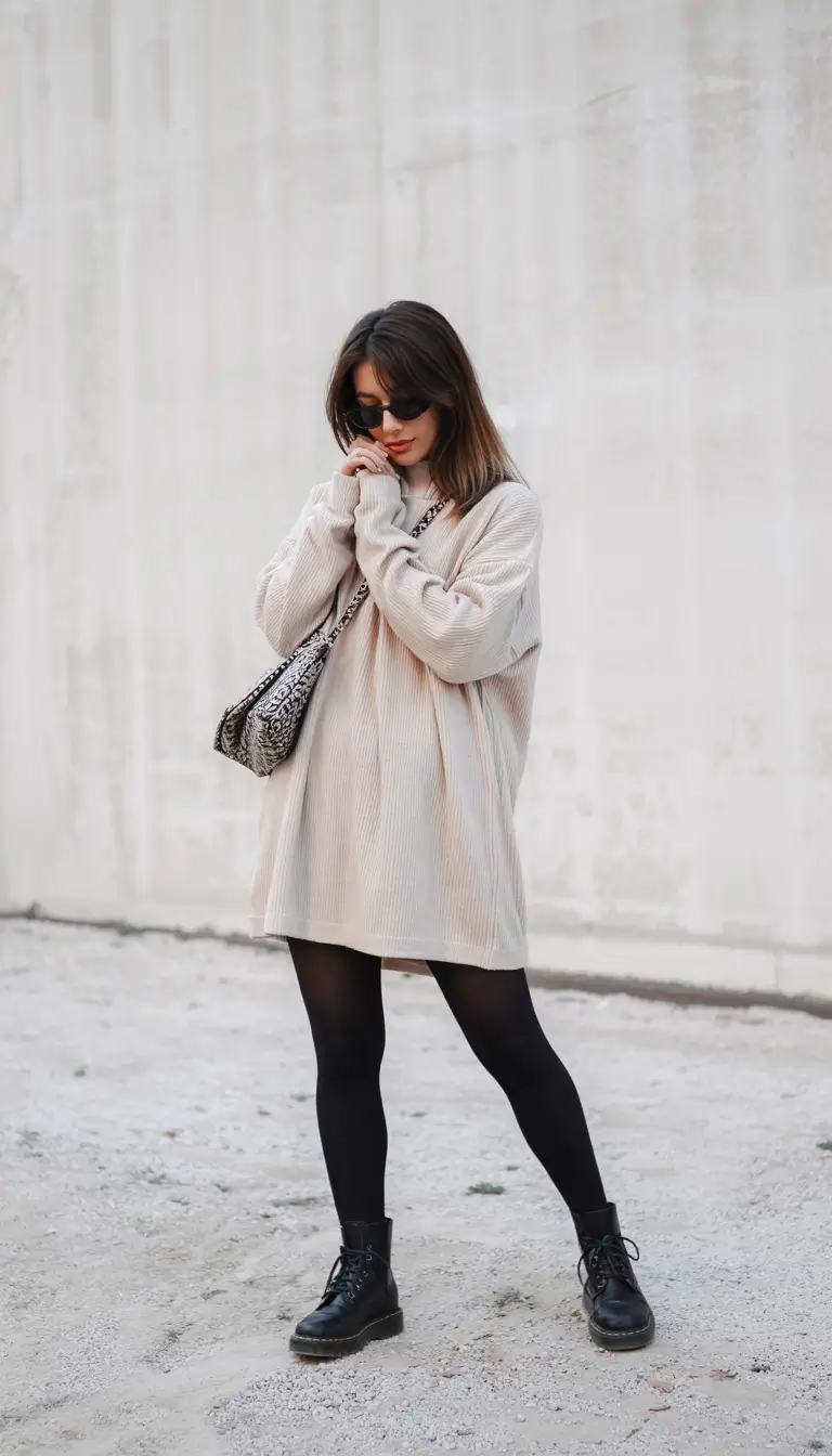 Cute everyday outfits 2026 An Oversized Knit with Subtle Edge