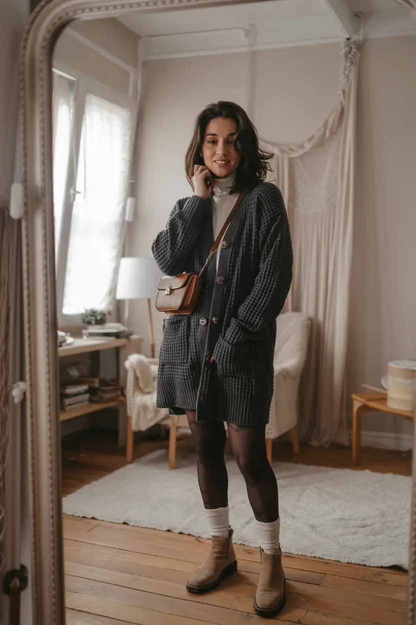 every day outfits 2026 Cozy Cardigan Layers with a Soft Rustic Charm